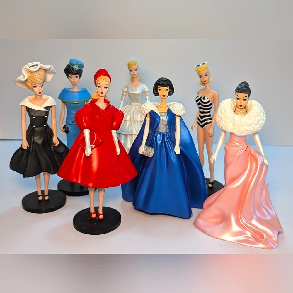 Barbie Figurine Collection Set of 7 Iconic Vintage Danbury Mint - Classic